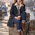 Casual Retro Diamond-stitched Fleece-lined Faux Suede Coat