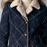 Casual Retro Diamond-stitched Fleece-lined Faux Suede Coat