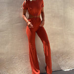 Nadorine Women's Crew Neck Short Sleeve Waist Cut Out Backless Casual Jumpsuit Romper
