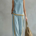 Ursula | Smart casual vest and trousers set with two-tone finishings