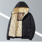 KZZ Men's Winter Warm Jacket with Fleece Lining Polyester Fiber Material Coats