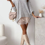Margovil V Neck Drop Shoulder Slouchy Pullover Sweater