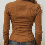 Vintage Washed Camel Shirt With Contrasting Trim