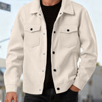KZZ Men's Corduroy Jacket - Autumn/Winter Warm Collar Casual Coat