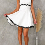 Margovil Waisted Ric Rac Color Block Cami Sundress