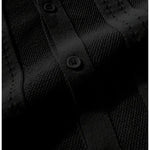 KZZ Men's solid color lapel hollowed-out breathable short-sleeved top