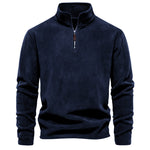 KZZ Men's Solid Half Zip Funnel Neck Polar Fleece Sweatshirt