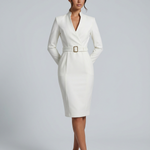 Valentina Moreau | Elegant Belted Midi Dress For Women