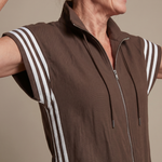 Lark™ | Zip Front Stripe Panel Jumpsuit