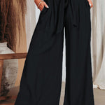 Thin section solid color casual summer wide leg pants