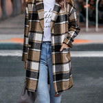 Nadorine Casual Plaid Long Sleeve Flannel Coat Button Down Fall Jacket Shacket