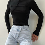 Slim Stretch Long Sleeve Blouses Casual T Shirts Tops