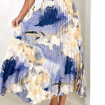 Elegant Gradual Change Print Pleated High Waist Type A Full Print Bottoms