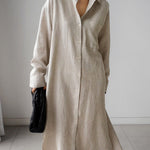 Shirt Dress Lightweight Button Maxi Dress