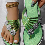Floral Pattern Flip Flops Comfortable Casual Summer Beach Slippers