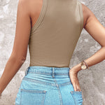 O-Neck Sleeveless Basic Slim Fit Skinny Tank Casual Top(Without Pads)