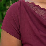Women's Cowl Neck Lace Spliced Maxi Dress Skew Neck Ruched A Line Dress