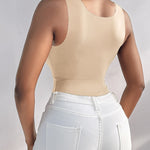Chicme Contourx U Neck Shapewear Built In Bra Sleeveless High Strechy Slim Fit Tank Bodysuits