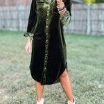 Verdant Velvet Midi Dress