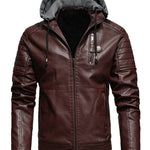 Cristina | Hooded Jacket with Leather Finish and Zipper