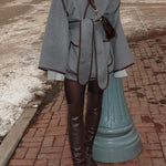 Margovil Open Front Pocketed Splice Coat with Belt