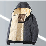KZZ Men's Winter Warm Jacket with Fleece Lining Polyester Fiber Material Coats