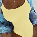 Margovil Low Back High Cut Crinkle One Piece Swimsuit