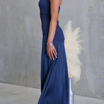 Strapless Tube Splice Swing Maxi Party Dress