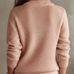Relaxed Half-Zip Knit Pullover In Vintage Blush