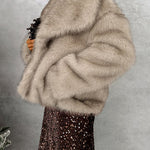 Margovil Collared Open Front Winter Faux Fur Coat
