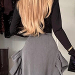 Wrap V Neck Long Sleeves Solid Bodysuit