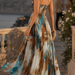 Spaghetti Strap Printed Flowy Maxi Dress