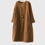 Amy | Relaxed Corduroy Midi Dress