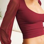 Puff Sleeve Scoop Neck T-Shirt