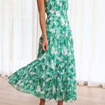 Mid-length off-the-shoulder sleeveless midi dress