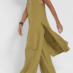Women Casual Linen Strappy Two Set Suits