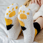 1Pair Fluffy Cozy Animal Stripe Fuzzy Socks