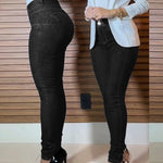 Front Button Zipper Fly High Waist Butt Lifting Skinny Denim Jeans Casual Pants
