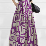 High Waisted Loose Pleated Printed Split-Joint Pants Trousers