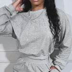 Women's 2 Piece Tracksuit Set Rhinestone Cropped Top and High Waisted Jogger Pants Casual Lounge Set with Pockets