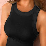O-Neck Sleeveless Basic Slim Fit Skinny Tank Casual Top(Without Pads)