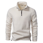 KZZ Men's Solid Half Zip Funnel Neck Polar Fleece Sweatshirt