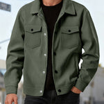 KZZ Men's Corduroy Jacket - Autumn/Winter Warm Collar Casual Coat