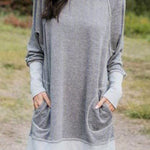 Margovil Splice Pockets Casual Sweatershirt Dress