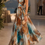 Spaghetti Strap Printed Flowy Maxi Dress