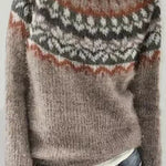 Margovil Round Neck Unique Pattern Casual Sweater(in 6 Patterns)