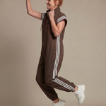 Lark™ | Zip Front Stripe Panel Jumpsuit