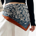 Retro Contrast Bohemian Paisley Print Satin Scarf