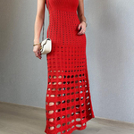 Rustic Patchwork Cutout Off Shoulder Maxi Dress