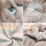 Turn-down Collar Long Sleeve Faux Fur Coat Jacket Casual Warm Fluffy Cropped Coat